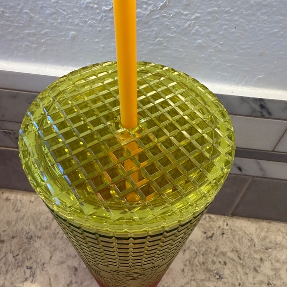 Starbucks 2022 Summer collection Venti 24 oz Cold Cup Tumbler yellow & pink‎ - Picture 3 of 7